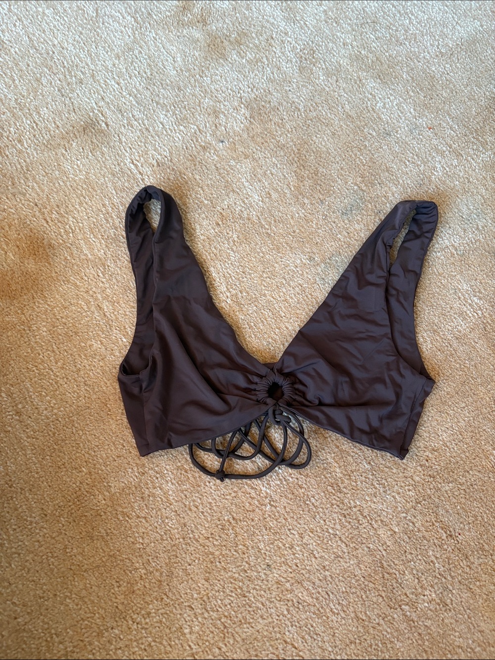 Riot Swim Chocolate Brown Lace-Up Bikini Fox Top